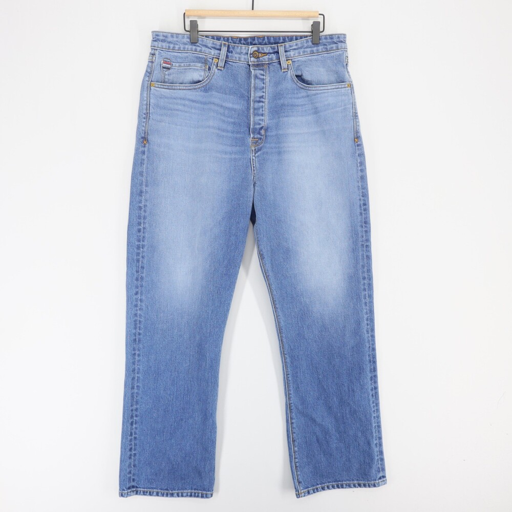 Wies Made Sidney Jeans Womens 34x30 Blue High Rise Straight Leg Button Fly